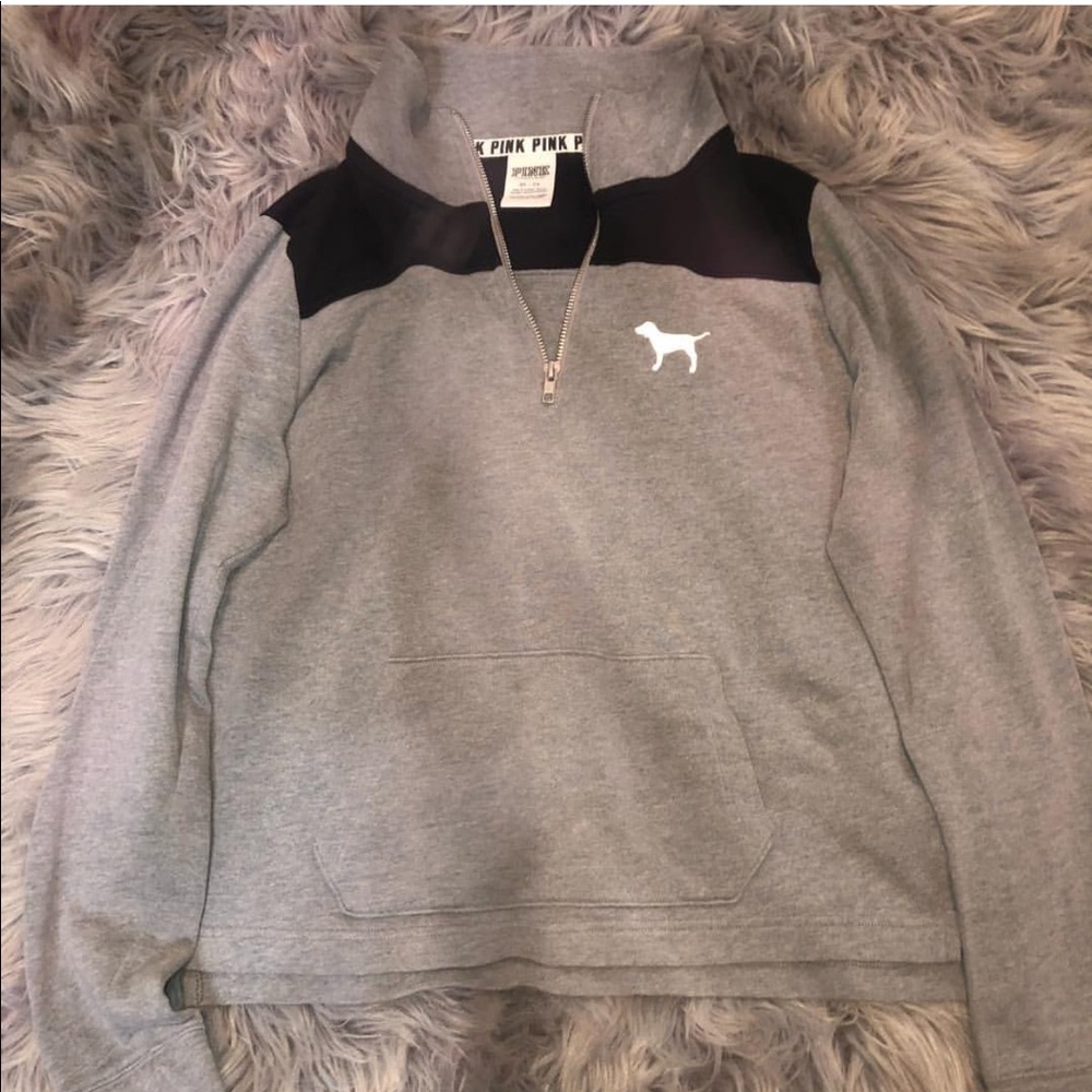 pink quarter zip up